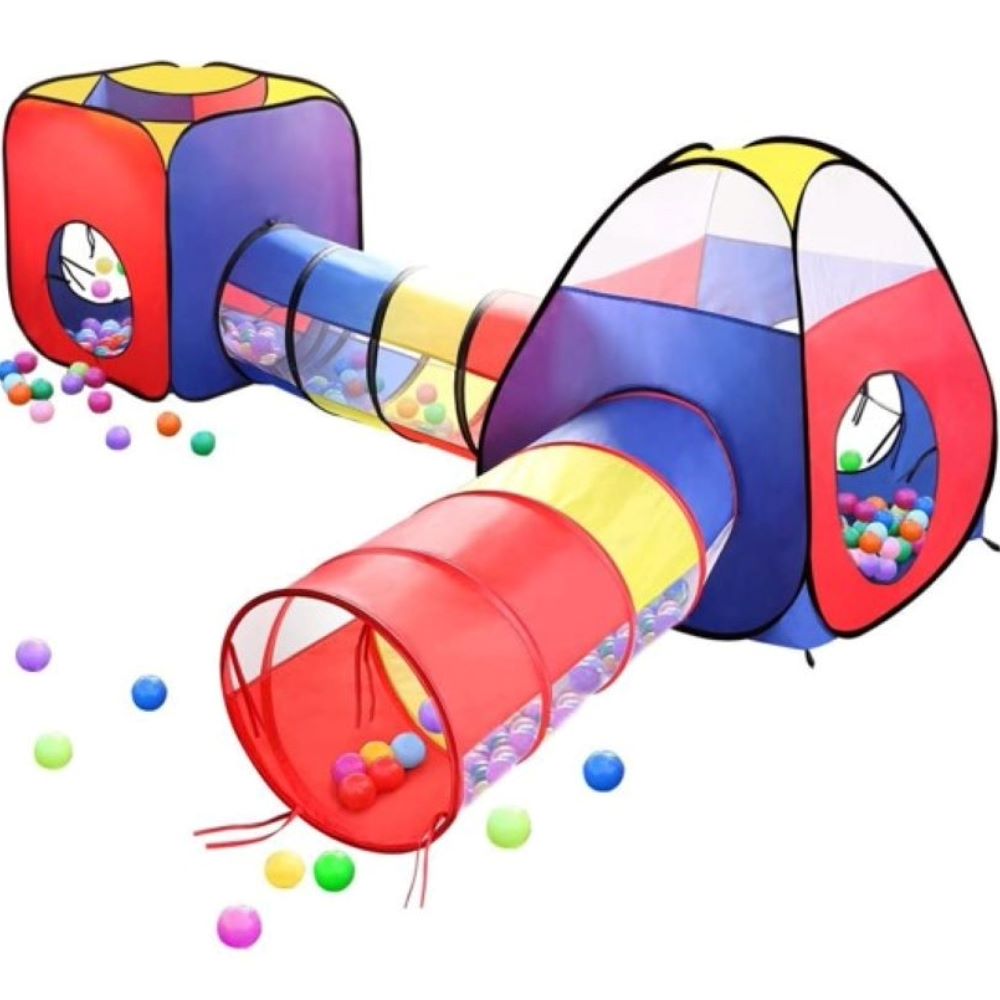 Carpa Circuito 4 en 1 Doble Túnel Juegos para Niños Unisex