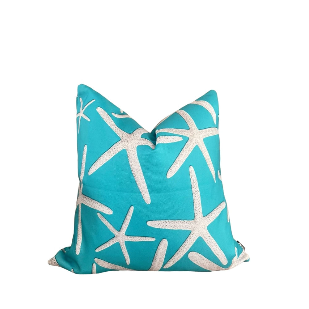 Funda Cojin Estrella de Mar Turquesa Chenille 45x45 cm Funda Cojin Estrella de Mar Turquesa Chenille 45x45 cm