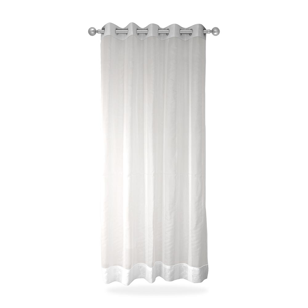 Cortina con ojalillo de aluminio Tul Listado Orange