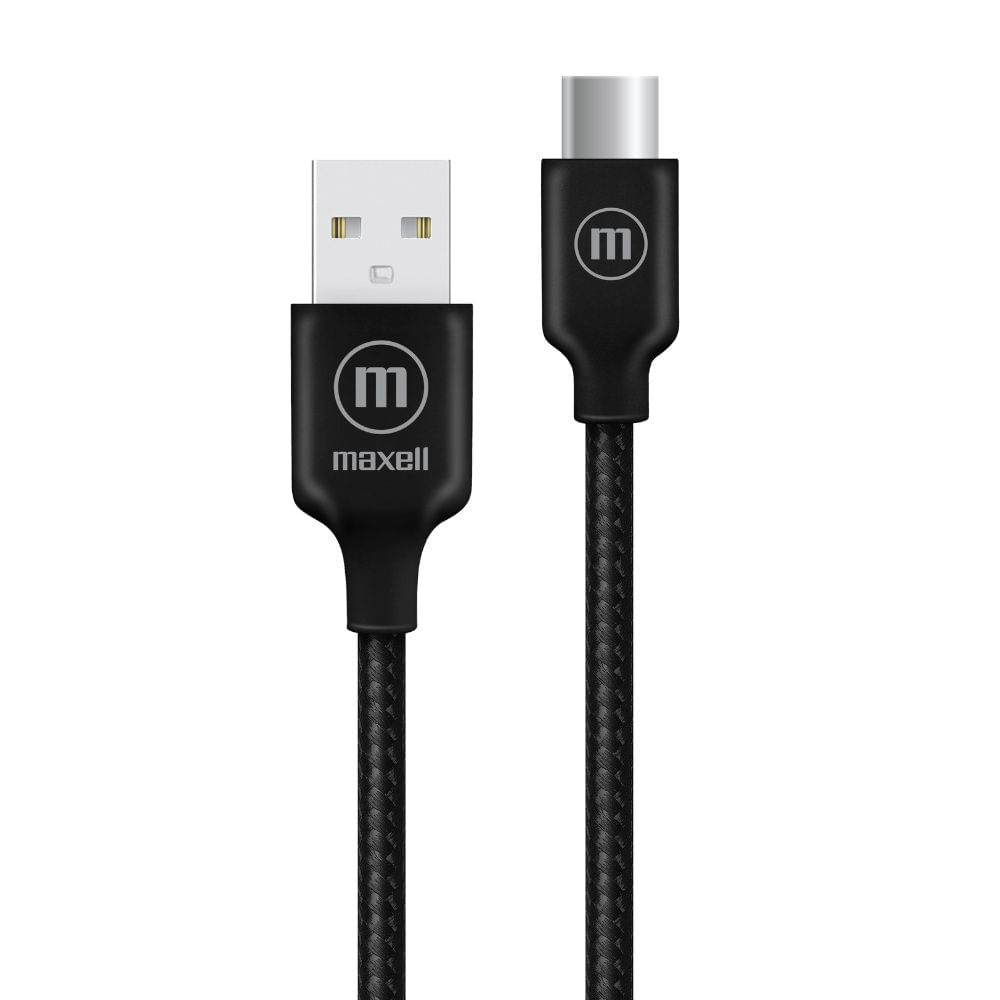 Cable Trenzado USB-A a USB-C 2m Negro Maxell