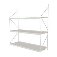 Repisa Ducasse Angolo Blanco de Pared con 3 Repisas Metálicas