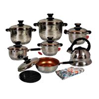 Set de Ollas Suprema 14 Piezas SU-TC020-14PC Acero Inoxidable Negro