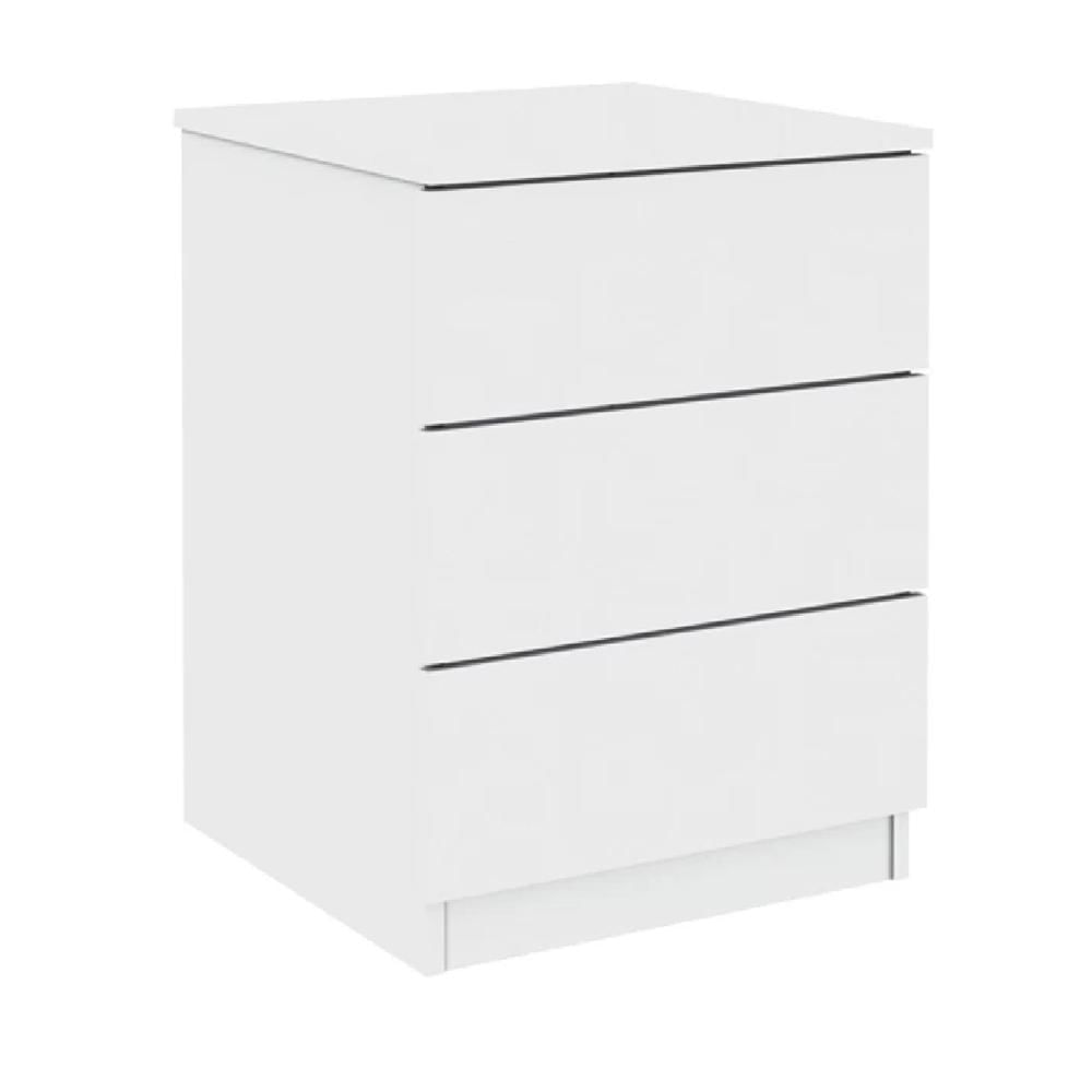 Velador Clásico Maxin TU MESITA 3 cajones color Blanco Melamina 18mm