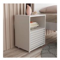 Velador Mesa de Noche TU MESITA Gladys color Blanco Melamina 18mm 1 cajón
