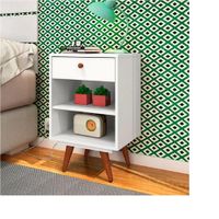 Velador Clásico TU MESITA Paulet Melamina 18mm color Blanco 1 cajón