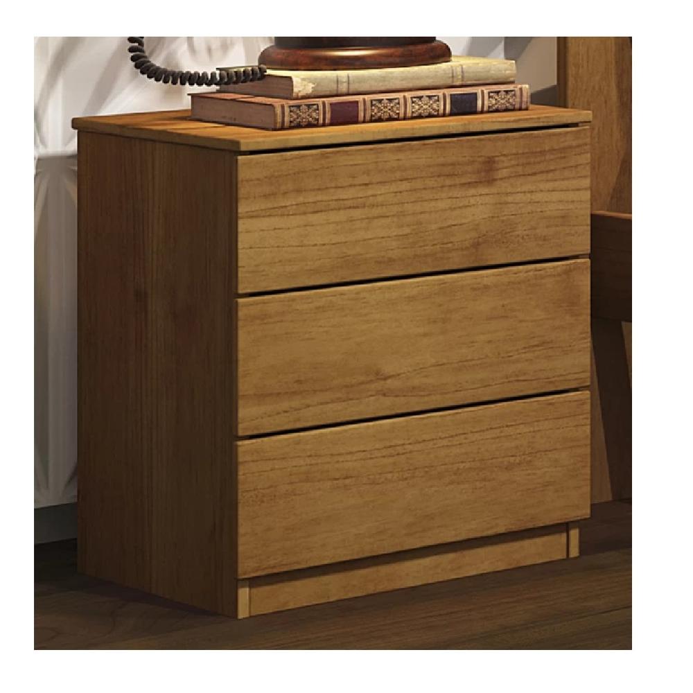 Velador Clásico Maxin TU MESITA 3 cajones color Marrón Melamina 18mm