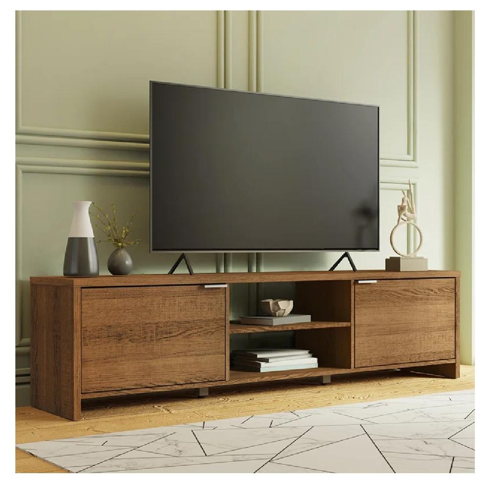 Mesa de TV Clásica TU MESITA Julius Melamina 18mm Marrón 2 puertas Hasta 75""