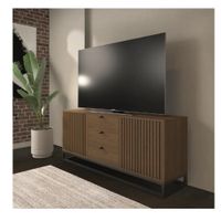 Mesa Clásica de TV 78"" TU MESITA Jimmy Melamina 18mm Base Metal Marrón 2 puertas 2 cajones