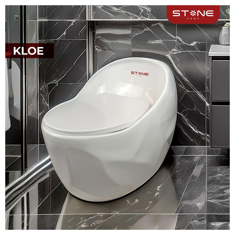 Inodoro One Piece Minimalista Redondo Kloe Blanco Stone