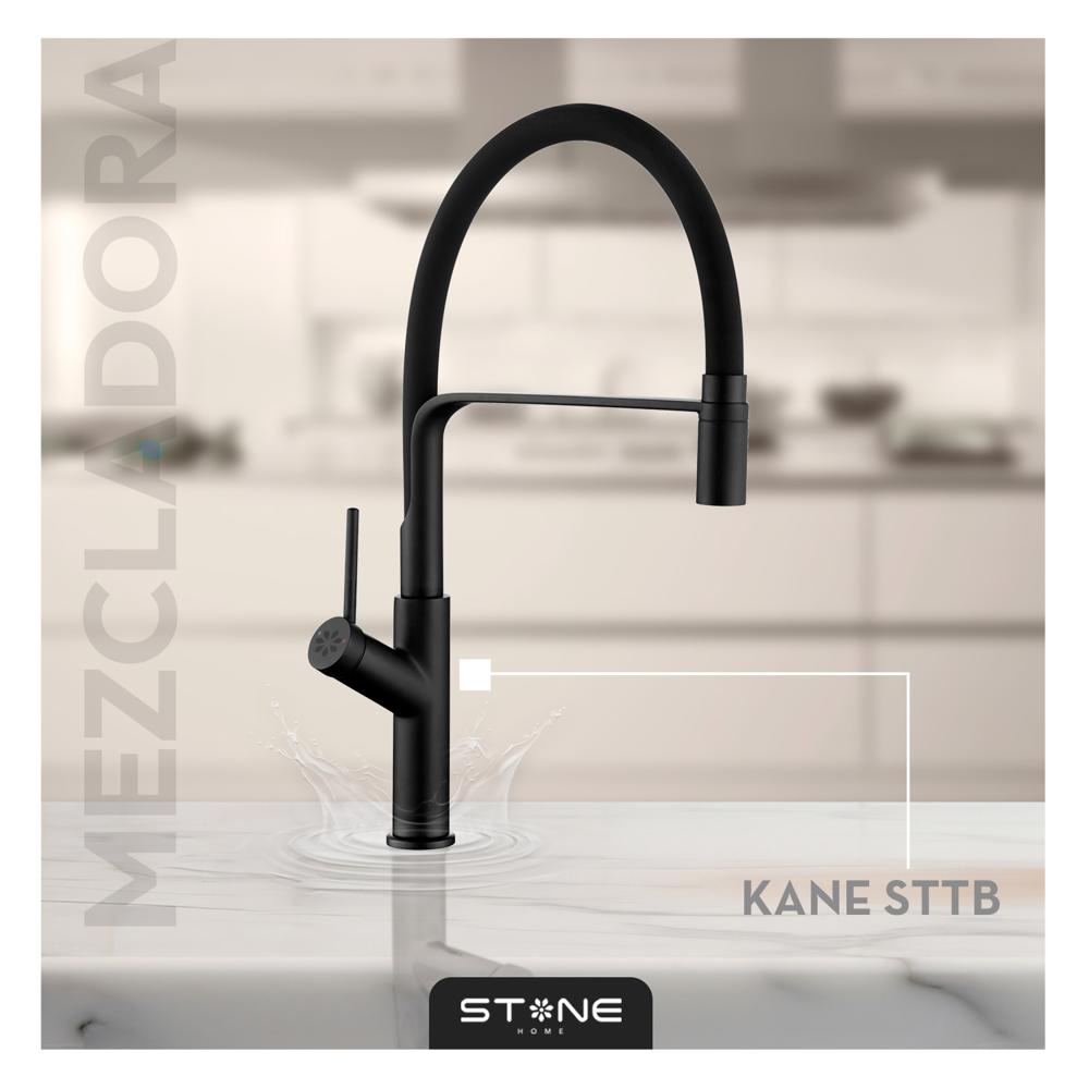 Mezcladora Monocomando P/Cocina al Mueble Kane Stb-01 Black Stone