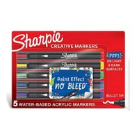 Marcadores Sharpie Acrílico Punta Bala Multicolor 5 piezas