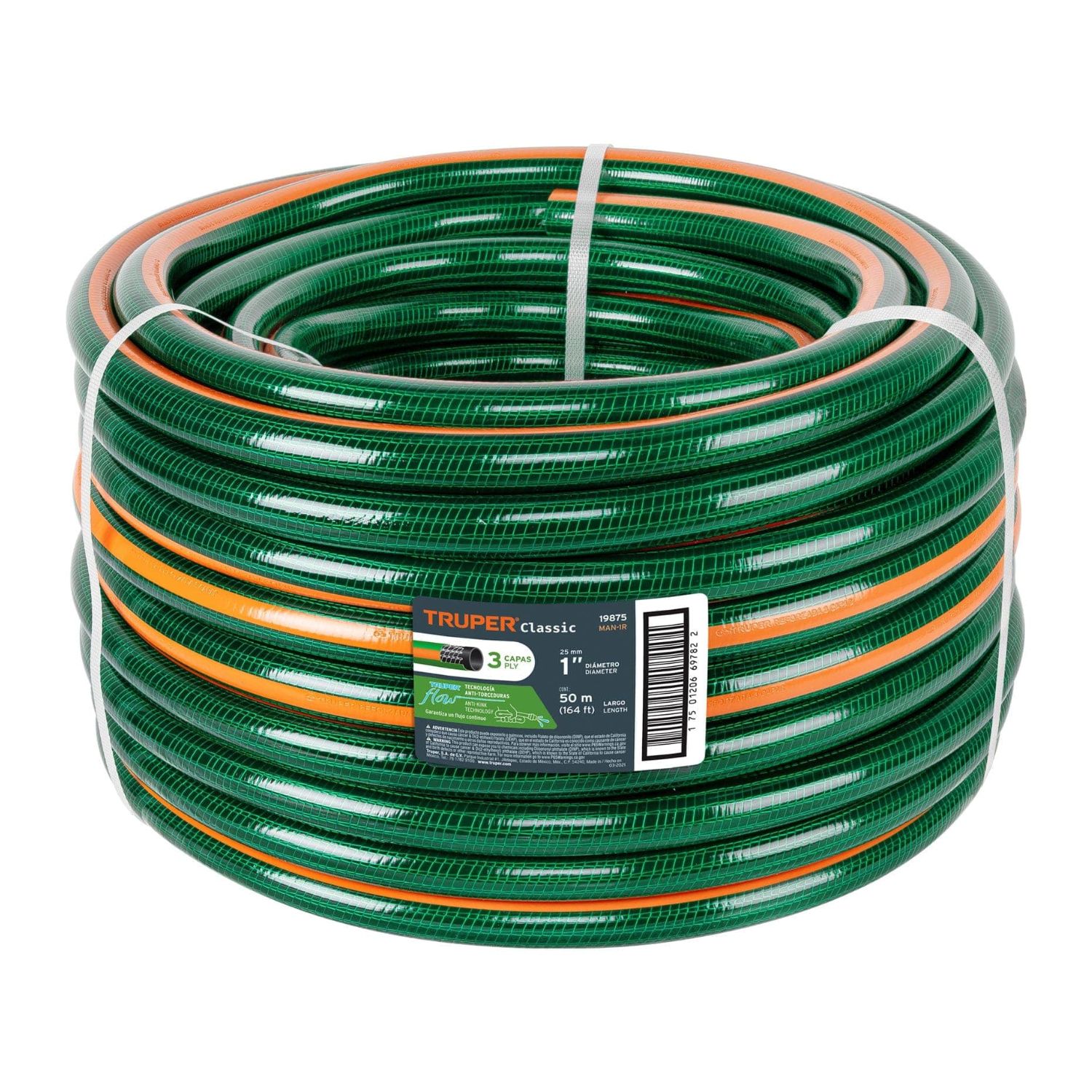 Manguera de riego de 1" reforzada 50 metros Truper 19875