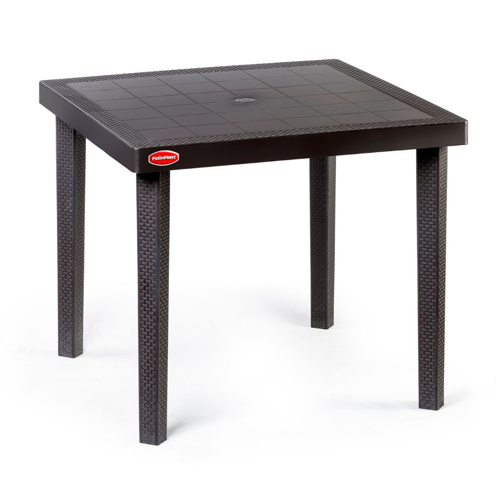 Mesa de Terraza Super Jamaica Mix Mimbre Ratan 85x85cm Polinplast