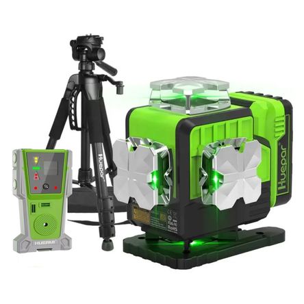 Combo Completo Nivel láser verde Huepar P04CG 16 LINEAS(12V) Combo Completo Nivel láser verde Huepar P04CG 16 LINEAS(12V)