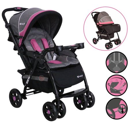 Coche Cuna EBABY Yodie 1142-1 Rosado