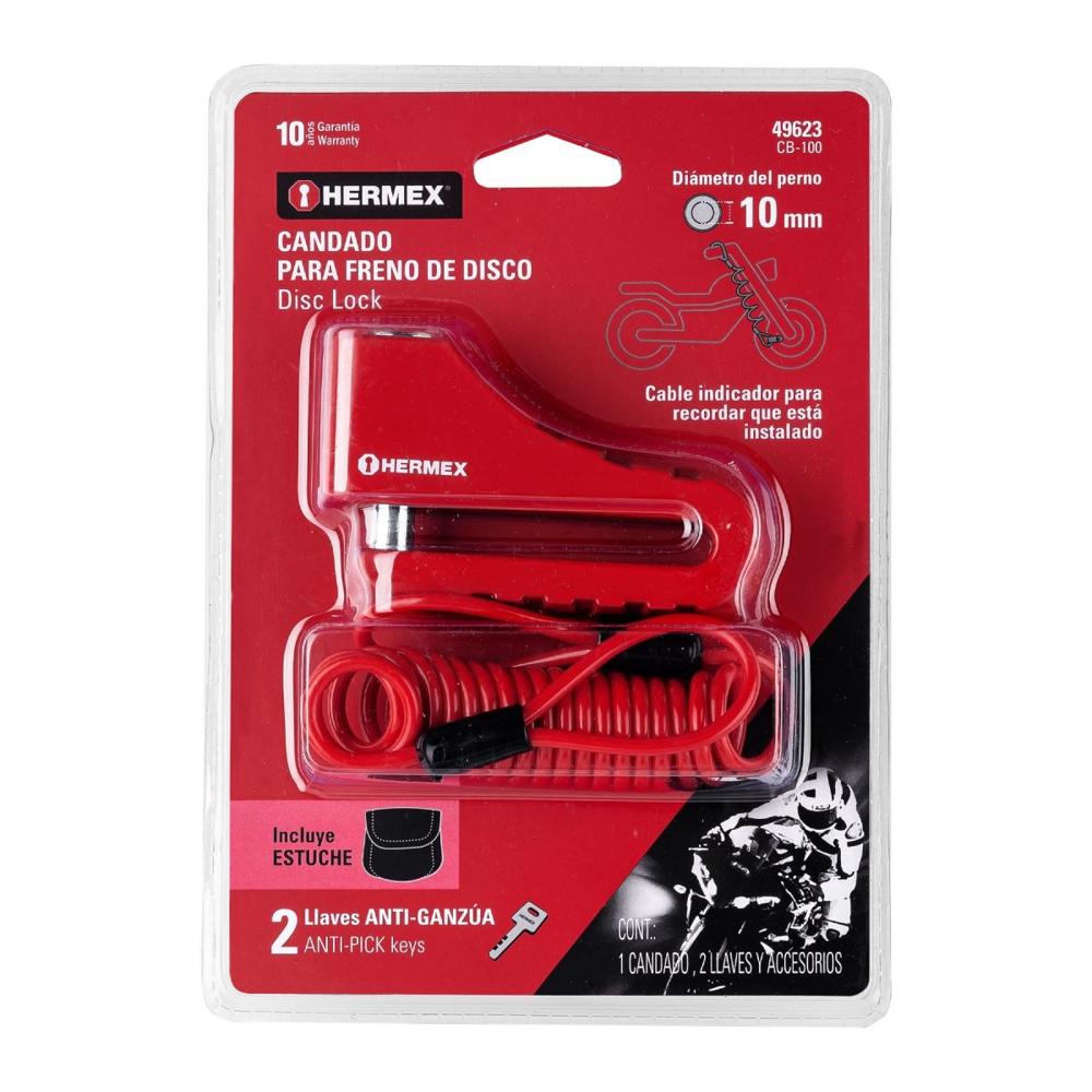 Candado para Disco de Motocicleta 10mm Hermex 49623