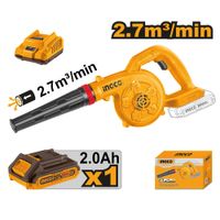 Sopladora Inalámbrica Ingco 20V + 1 Batería 2.0AH + Cargador CABLI200281