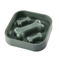 Plato para perro antiansiedad Hueso Cuadrado Verde