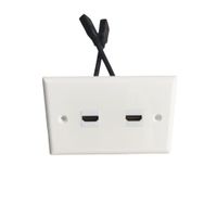 Placa ABS HDMI Faceplate HDMI Hembra 2 Puestos con Cable 1080P Empalme