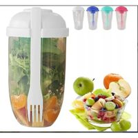 Contenedor para Ensalada con Frasco para Aliño y Tenedor