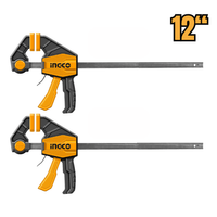 Combo x2 Prensa Rápida 12"" auto  Ajustable Soporta 60Kg Ingco HQBC01602-2