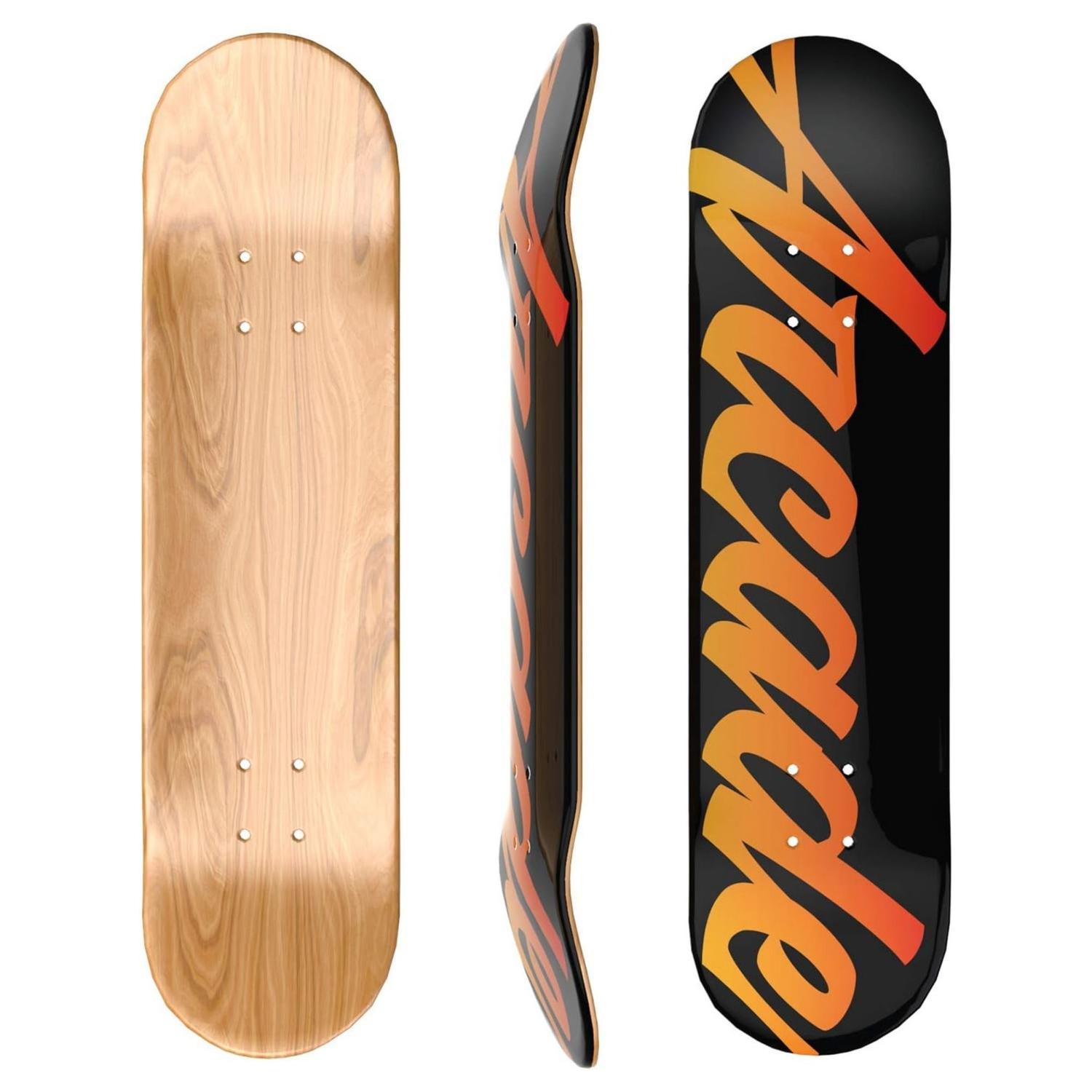 Tabla de Skate Arcade de Madera 8.5"" - Rojo/Amarillo