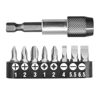 Set de Puntas para Destornillador Magnético 9 piezas Total TACSD3091