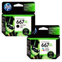Kit Tinta Hp 667XL tricolor y negro