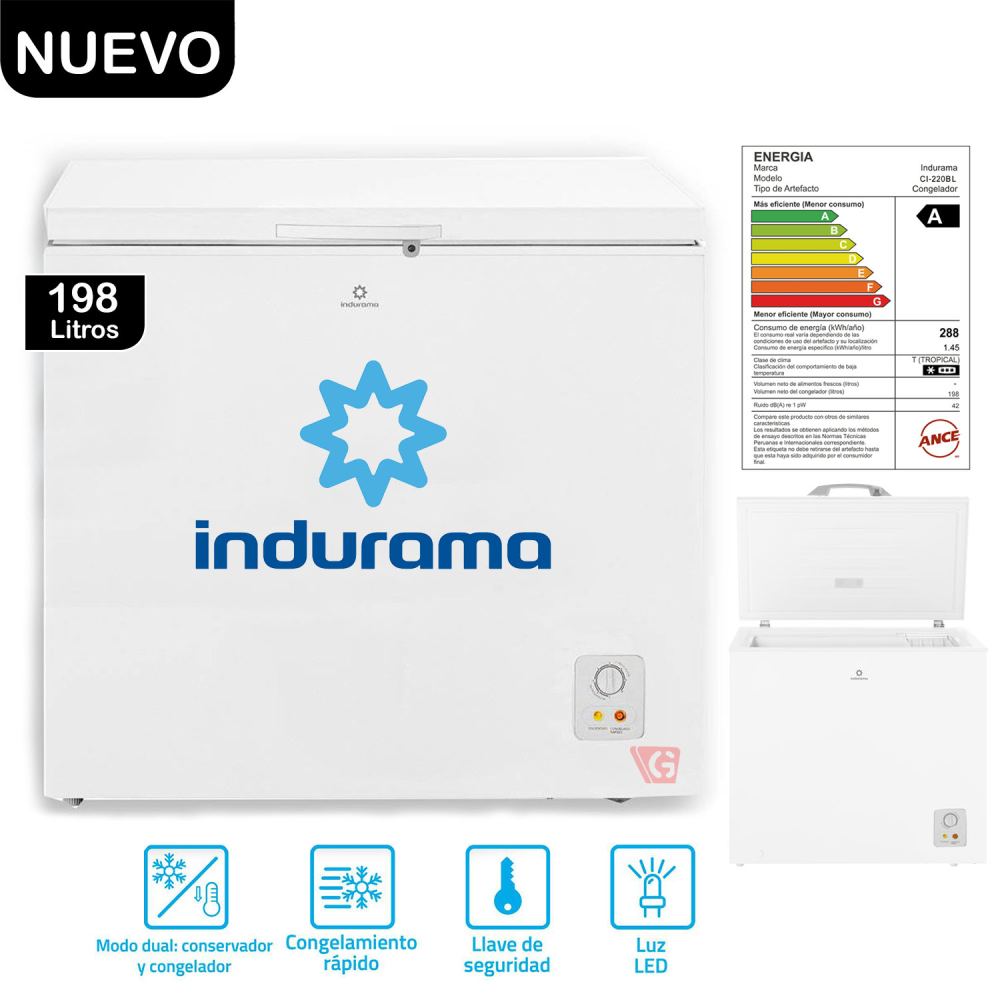 Congelador Indurama Ci-220bl 198 Litros Blanco
