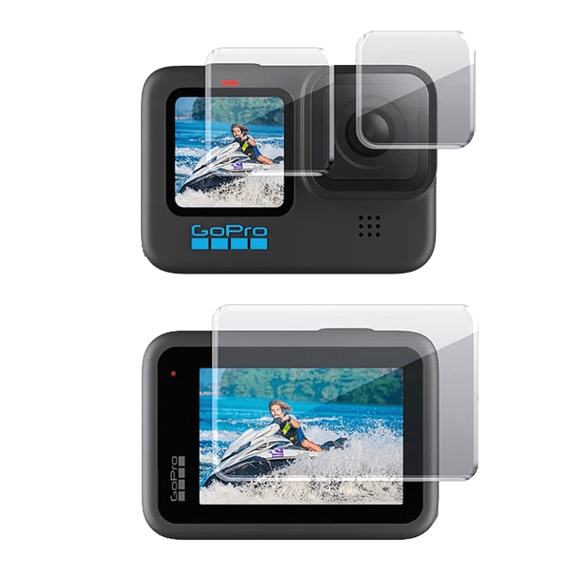 Protector de vidrio para lente y pantallas de Gopro Hero 12 11 10 9 Black