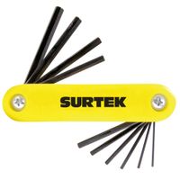 Juego De 10 Llaves Hexagonales En Pulgadas Tipo Navaja Surtek Surtallfnp10