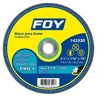 Disco Tipo1 Inoxidable Surtek-4 1/2"" x 1.16 mm Foy Surt143520