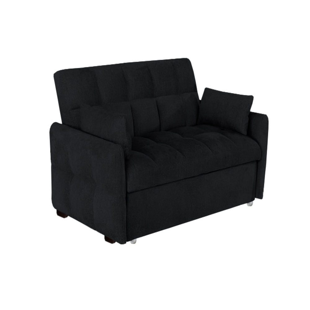 Sofá Cama Aloro con 2 Almohadas 2 Plz - Negro