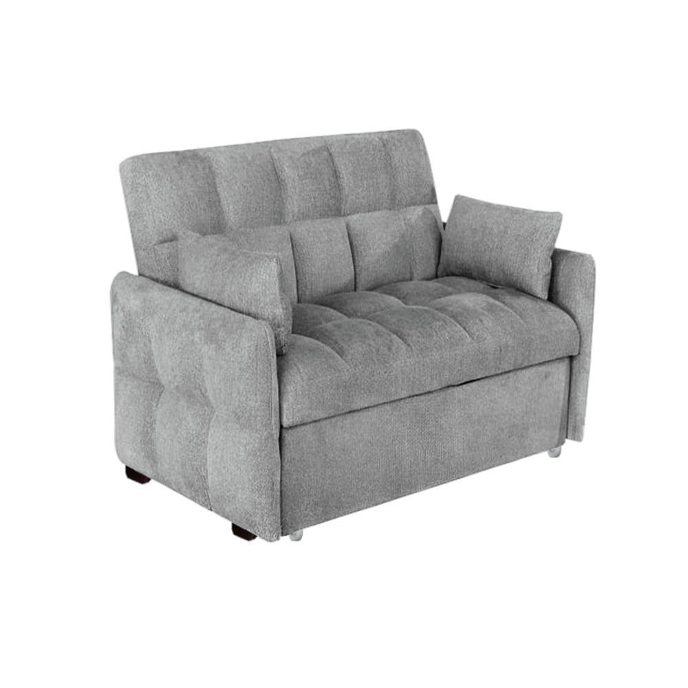 Sofá Cama Aloro con 2 Almohadas 2 Plz - Gris Claro