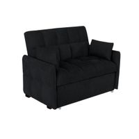 Sofá Cama Aloro con 2 Almohadas 1.5 Plz - Negro