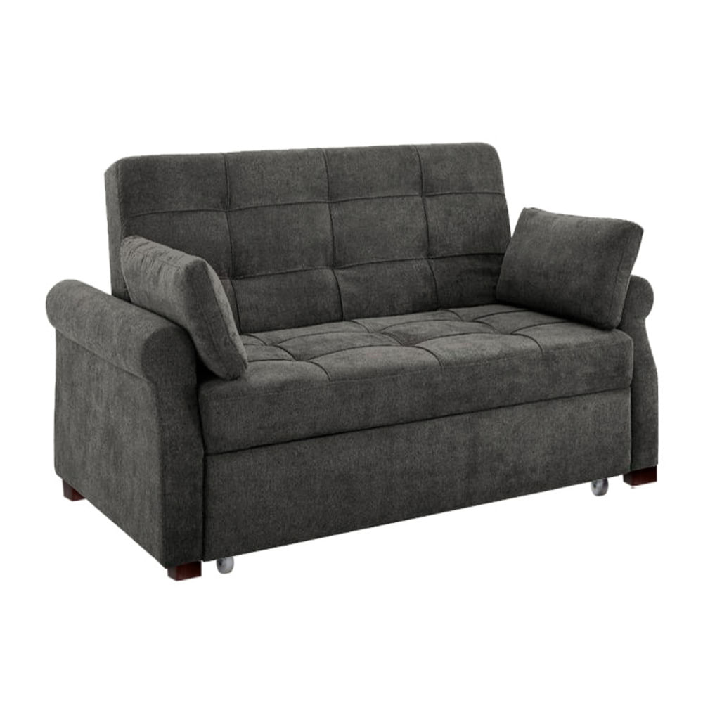 Sofá Cama Ressen con Almohadas 2 Plz - Gris Oscuro