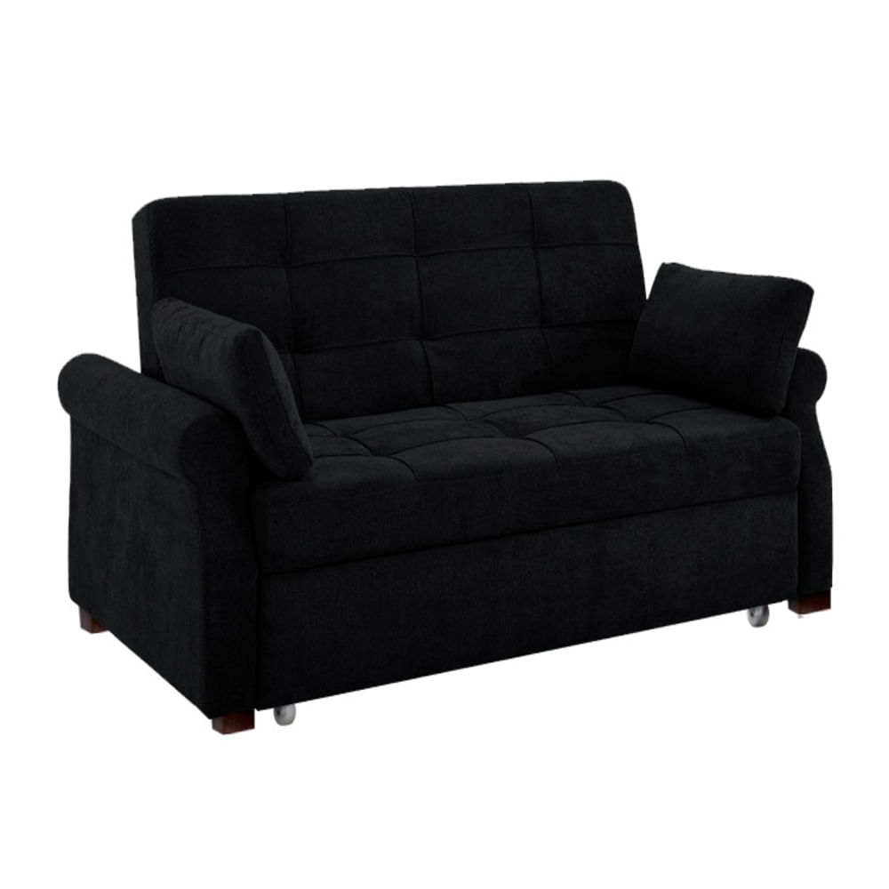 Sofá Cama Ressen con Almohadas 1.5 Plz - Negro