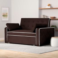 Sofá Cama Hisar con 2 Almohadas 1.5 Plz - Chocolate