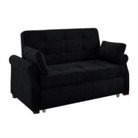 Sofá Cama Ressen con Almohadas 2 Plz - Negro