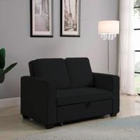 Sofá Cama Skopie con 2 Almohadas 2 Plz - Negro