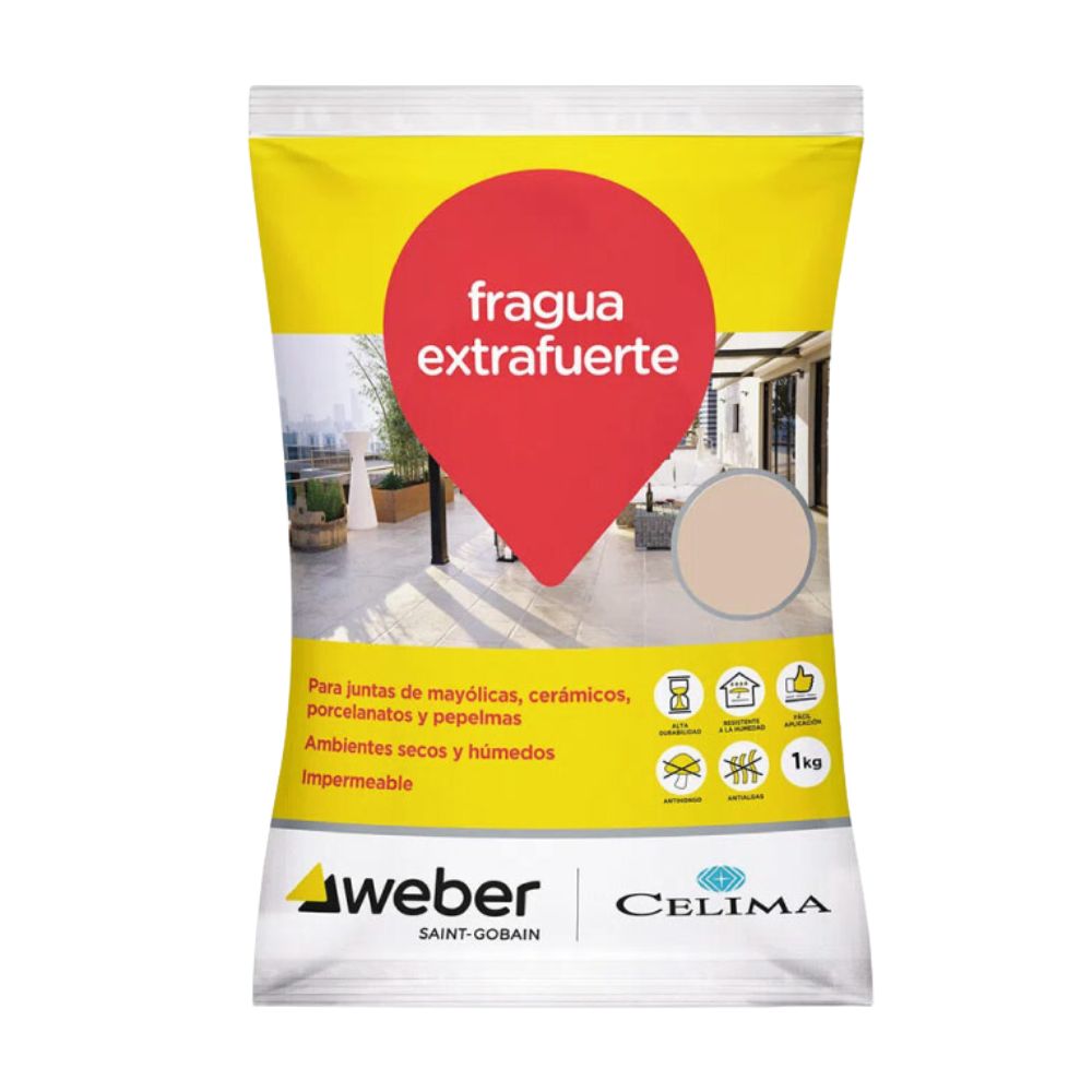 FrAgua Cementicio Celima Weber Extrafuerte Almendra 1 kg