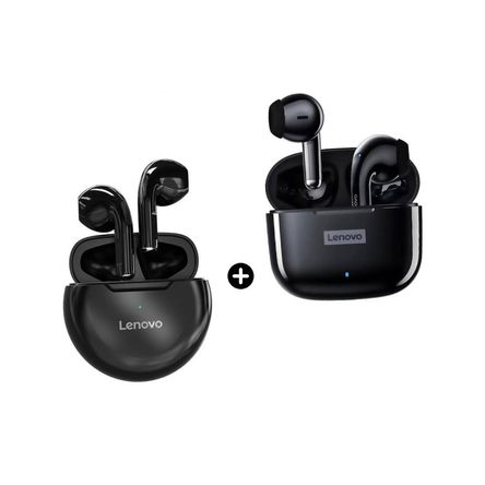 Audífonos Lenovo HT38 Táctil BT + Audífonos Lenovo LP40 PRO BT Negro