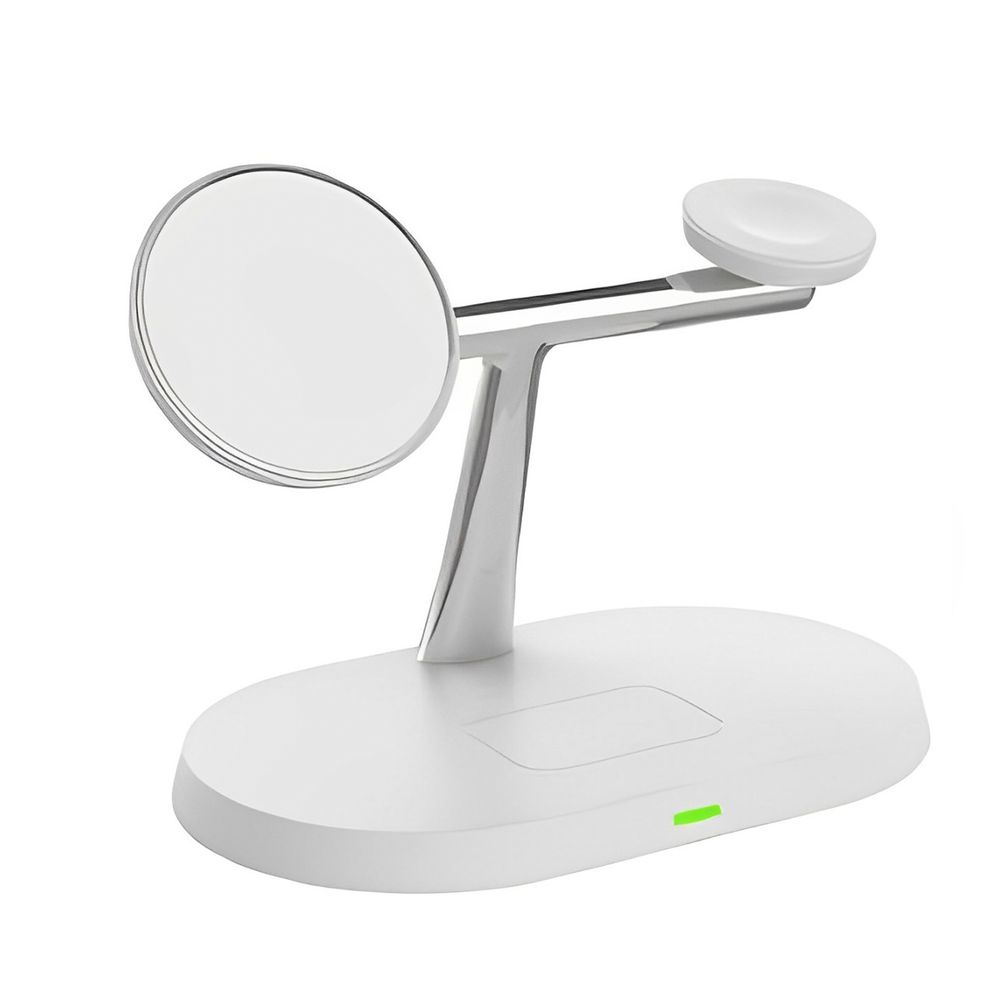 Cargador Inalámbrico 3 en 1 de 15W para IPhone | Blanco Cargador Inalámbrico 3 en 1 de 15W para IPhone | Blanco