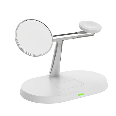 Cargador Inalámbrico 3 en 1 de 15W para IPhone | Blanco Cargador Inalámbrico 3 en 1 de 15W para IPhone | Blanco