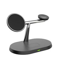 Cargador Inalámbrico 3 en 1 de 15W para IPhone | Negro