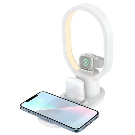 Cargador Inalámbrico 4 en 1 Carga Rápida | Blanco Cargador Inalámbrico 4 en 1 Carga Rápida | Blanco