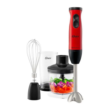 Batidora Oster de Inmersion 1 velocidad + Turbo FPSTHB460A 053 Rojo con Negro Batidora Oster de Inmersion 1 velocidad + Turbo FPSTHB460A 053 Rojo con Negro