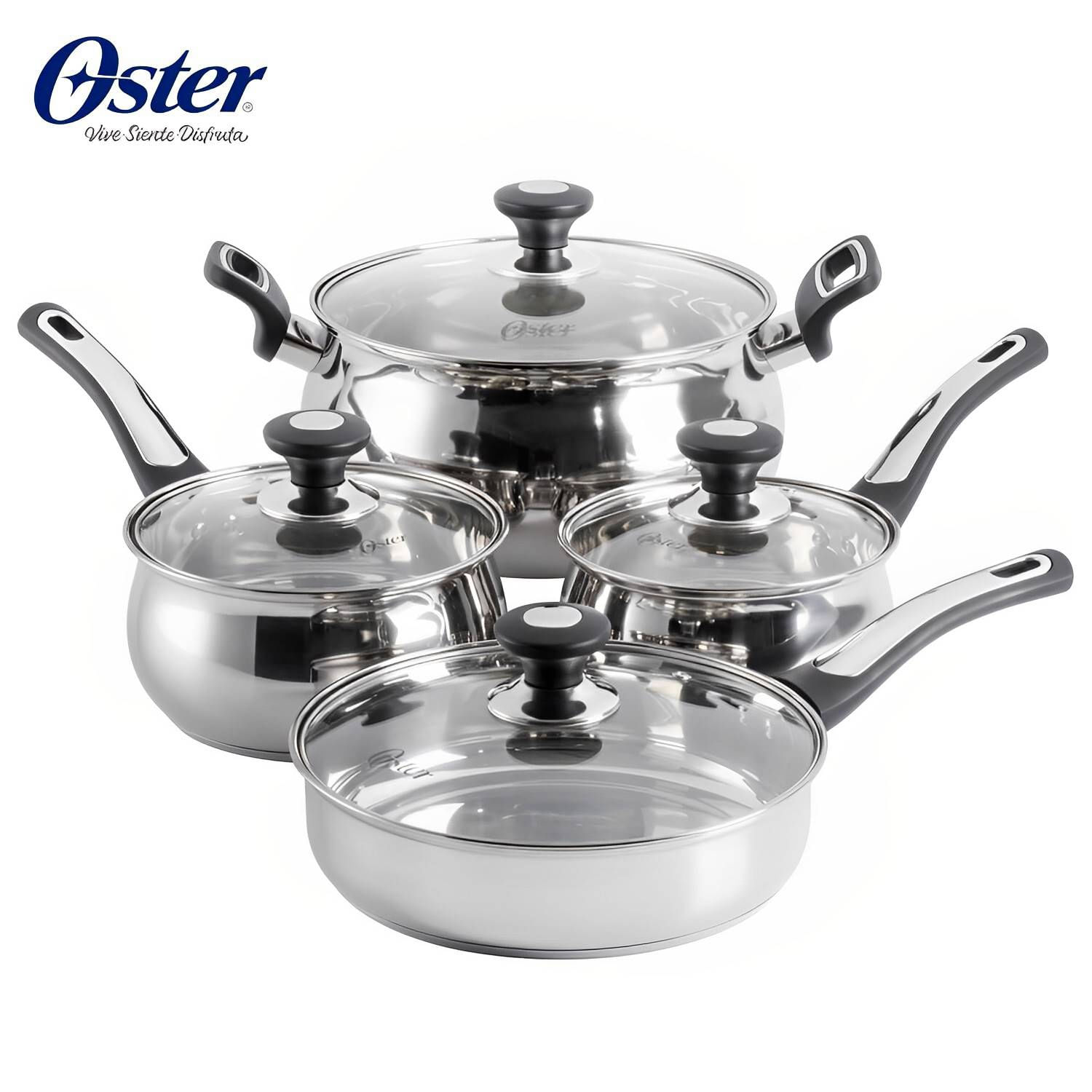 Juego de Ollas Oster Raffaelli 8 piezas Acero Inoxidable