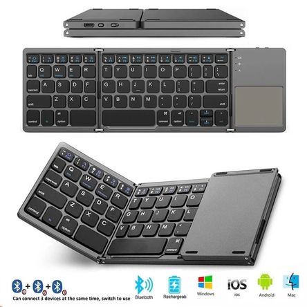 Teclado Bluetooth para Android iOS Mac Recargable Delgado Touchpad Teclado Bluetooth para Android iOS Mac Recargable Delgado Touchpad