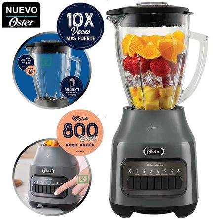 Licuadora Oster® Con Vaso de Vidrio y 6 Velocidades Más Pulso BLSTPEG-GPB Licuadora Oster® Con Vaso de Vidrio y 6 Velocidades Más Pulso BLSTPEG-GPB